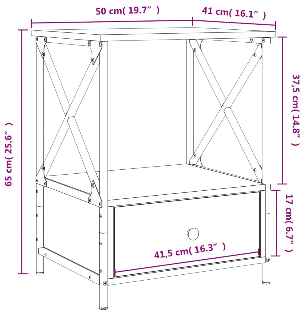 ΚΟΜΟΔΙΝΑ 2 ΤΕΜ. ΜΑΥΡΑ 50 X 41 X 65 ΕΚ. ΑΠΟ ΕΠΕΞΕΡΓΑΣΜΕΝΟ ΞΥΛΟ 826084