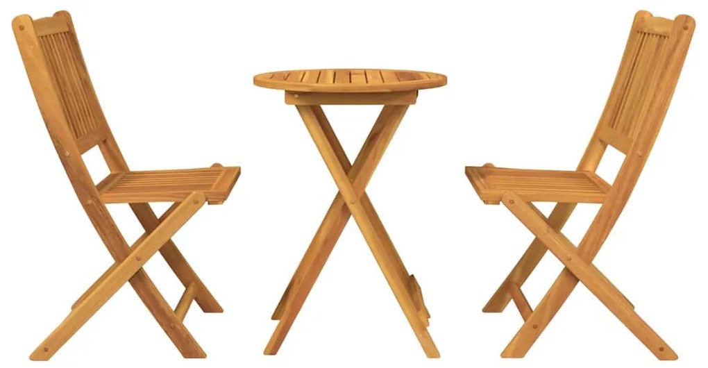 vidaXL Σετ Μπιστρό Κήπου 3 pcs Καφέ Στερεό Ξύλο Ακακίας