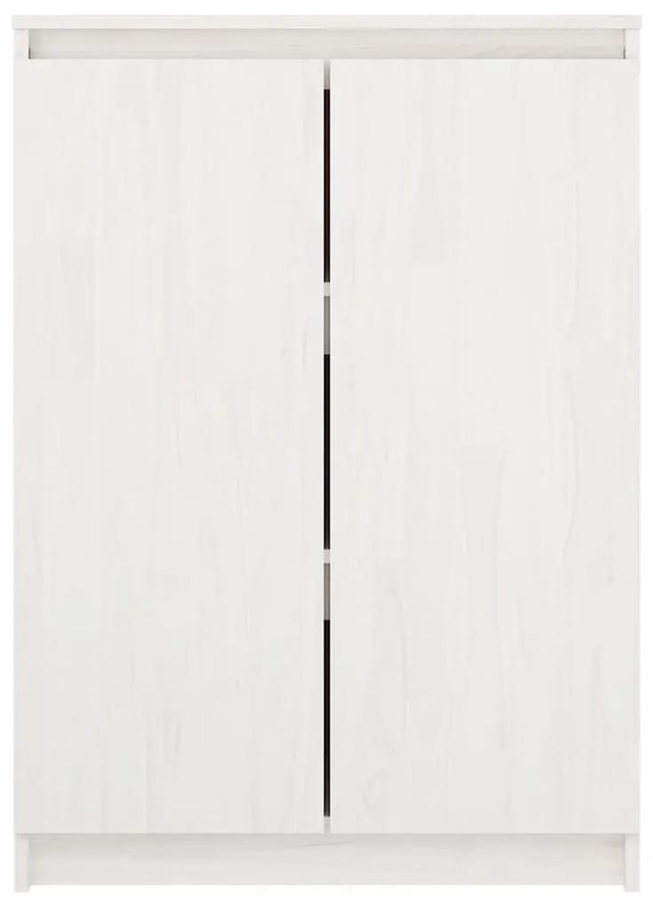 Ντουλάπι Λευκό 60 x 36 x 84 εκ. από Μασίφ Ξύλο Πεύκου - Λευκό