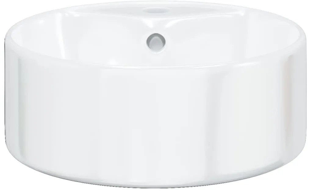 vidaXL Νιπτήρας Στρογγυλός Λευκός 40 x 14,5 εκ. Κεραμικός