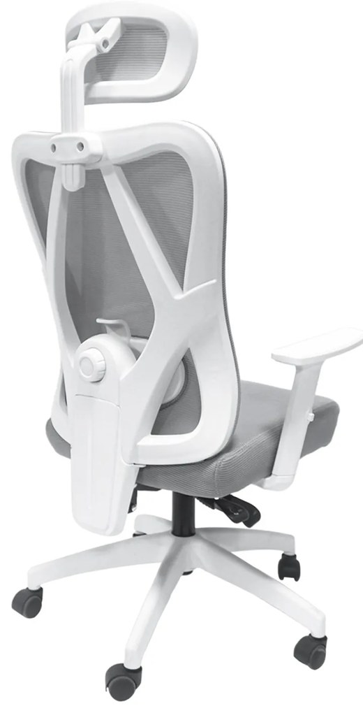 ΚΑΡΕΚΛΑ ΓΡΑΦΕΙΟΥ MEXER HM1195.02 ΓΚΡΙ MESH-ΜΕΤΑΛ.ΒΑΣΗ-ΣΚΕΛΕΤΟΣ ΛΕΥΚΟΣ 68x70x136Υεκ.