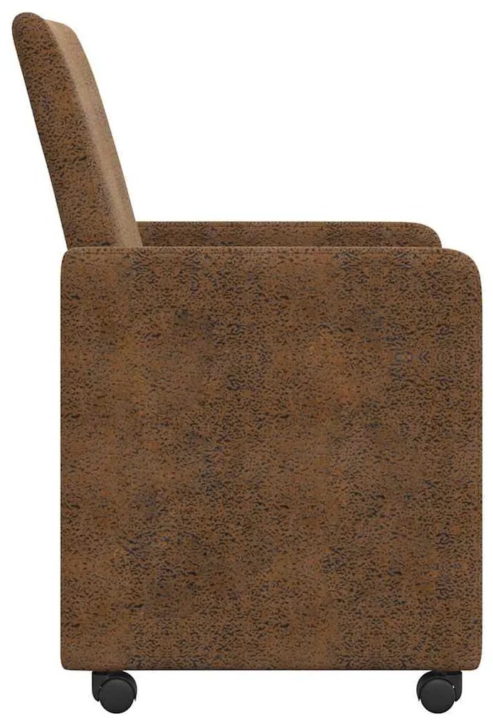 vidaXL Καρέκλες Φαγητού με Ρόδες με τροχούς 2 pcs Καφέ 57 x 66 x 94 εκ