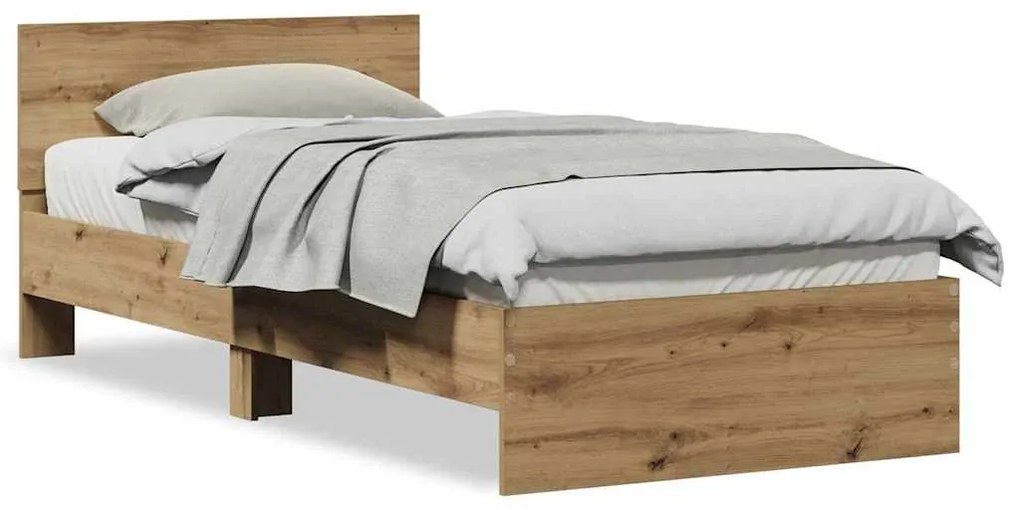 vidaXL Σκελετός Κρεβατιού artisan δρυς 75 x 190 cm Επεξεργασμένο ξύλο