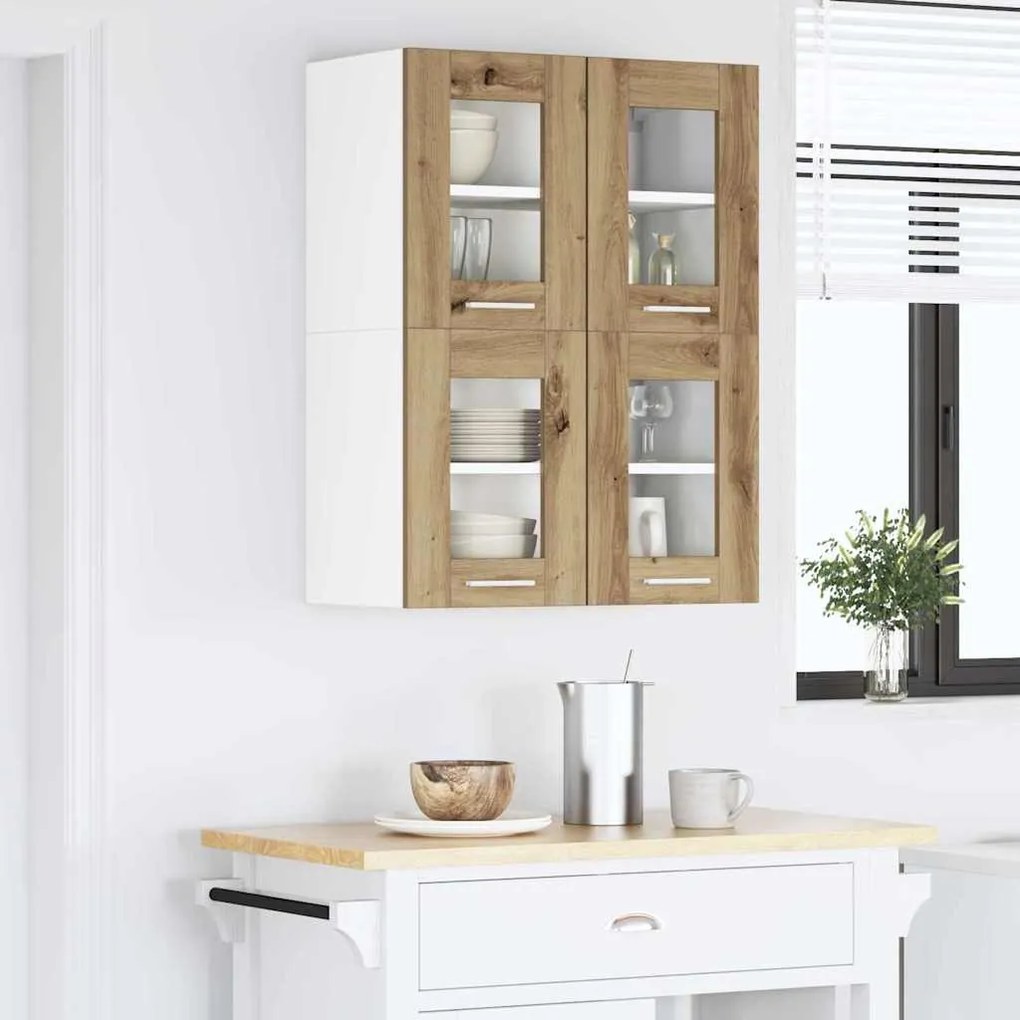 vidaXL Κρεμαστό ντουλάπι με αποθήκευση Artisan Oak 60 x 31 x 40 εκ