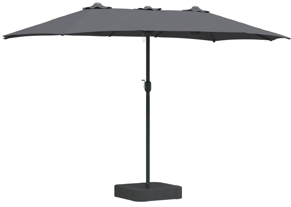 vidaXL Ομπρέλα Κήπου Ανθρακί 385 x 209 x 244 εκατοστά ύφασμα
