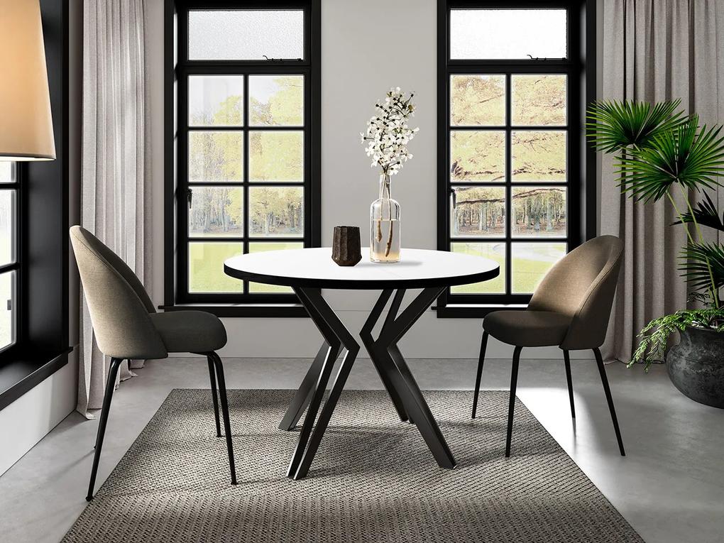 Τραπέζι Oswego 111, Άσπρο, Μαύρο, 76cm, Επιμήκυνση, Πλαστικοποιημένη μοριοσανίδα, Μέταλλο | Epipla1.gr