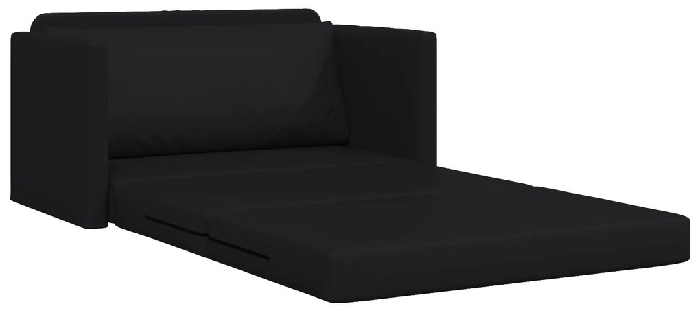 vidaXL Καθιστικός Καναπές Κρεβάτι 2 σε 1 Μαύρος 124x71x78 εκ Ψεύτικο Δέρμα