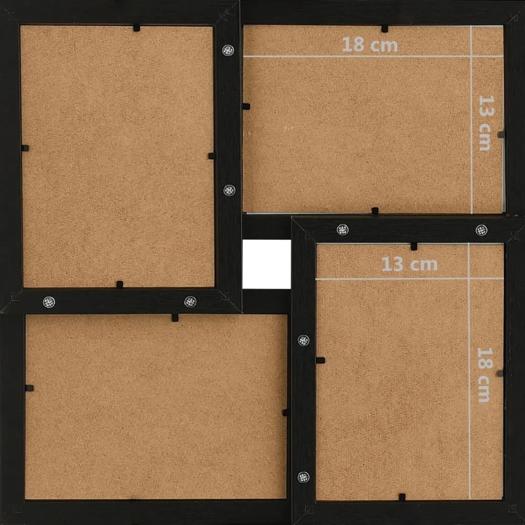 Πλαίσιο Φωτογραφιών Κολάζ Μαύρο για Φωτ. 24 x (13 x 18 εκ.) MDF - Μαύρο
