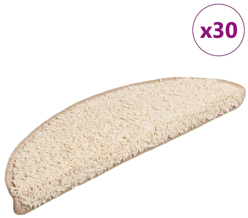 vidaXL Πατάκια για σκάλες 30 τεμάχια Κρέμα 56x17x3 cm