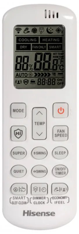 Κλιματιστικό Inverter Hisense WINGS PRO KB35YR3E, 12000 BTU, A++/A+, 24 m2, Wi-Fi, Hi-Nano, Φωνητικός έλεγχος, I Feel, Λευκό