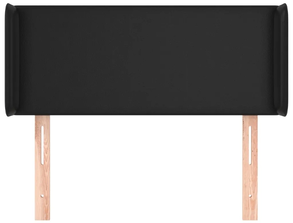 Κεφαλάρι με Πτερύγια Μαύρο 103x16x78/88 εκ. Συνθετικό Δέρμα 3118572