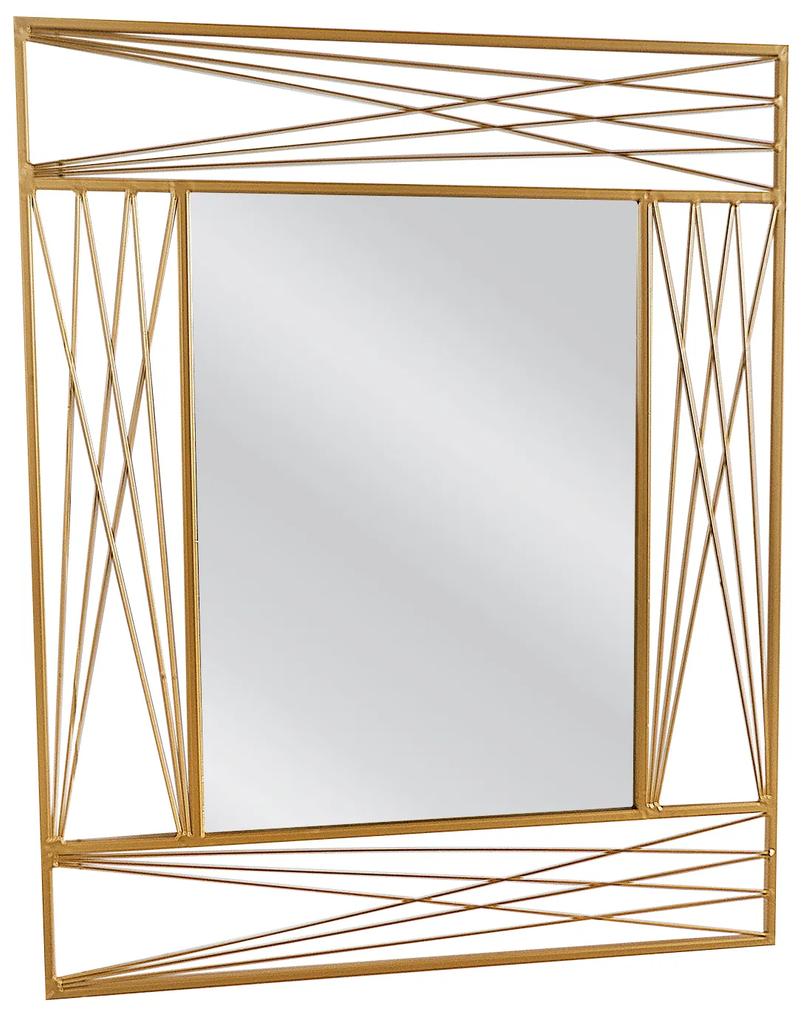 Καθρέπτης Τοίχου ARAVIR Χρυσό Μέταλλο/Γυαλί 65x2x80cm