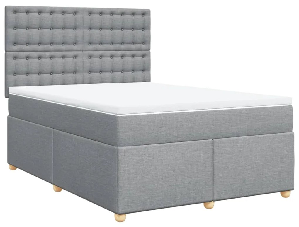 ΚΡΕΒΑΤΙ BOXSPRING ΜΕ ΣΤΡΩΜΑ ΑΝΟΙΧΤΟ ΓΚΡΙ 140X200 ΕΚ. ΥΦΑΣΜΑΤΙΝΟ 3293617