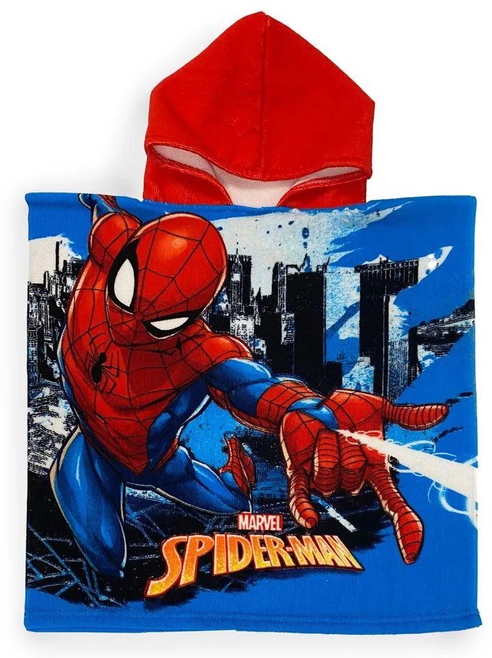 Πόντσο Παιδικό Microfiber 50x100εκ. Spiderman 17 Sky Blue Marvel DimCol