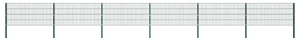 vidaXL Πάνελ Περίφραξης με Στύλους Σιδερένιο Πράσινο 1040x80 εκ.