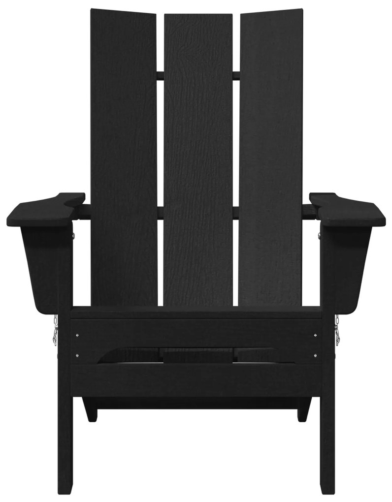 vidaXL Αναδιπλούμενη Καρέκλα Adirondack Μαύρη 74.5x80.5x90 cm HDPE