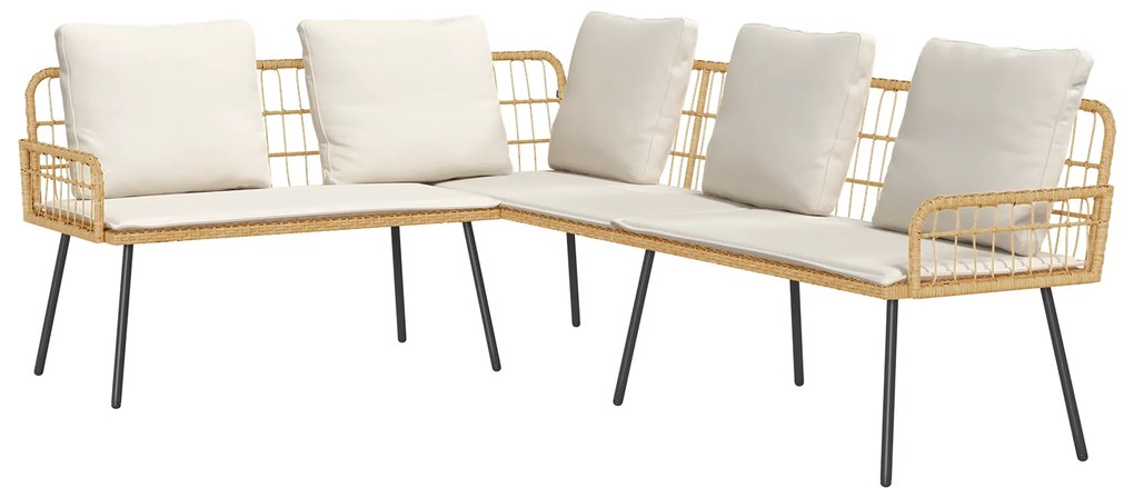 vidaXL Καναπές με μαξιλάρι Καφέ 61.5 x 123 x 82cm Μέταλλο