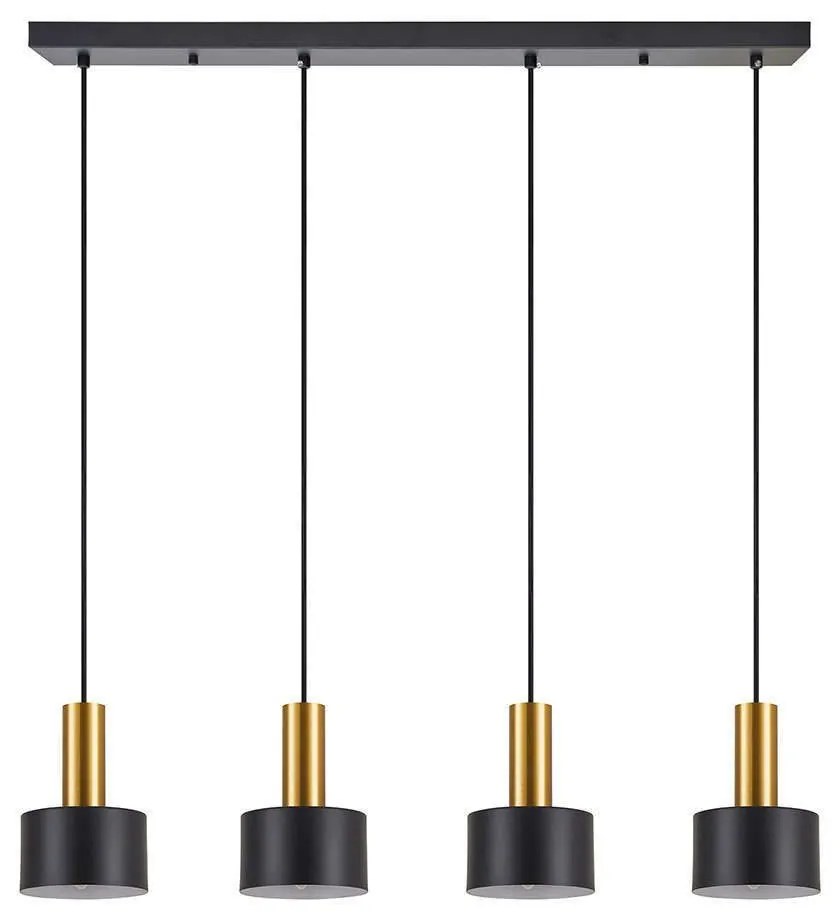 Φωτιστικό Οροφής - Ράγα Adept Tube 77-8637 85x14x300cm 4xE27 60W Black-Gold Homelighting