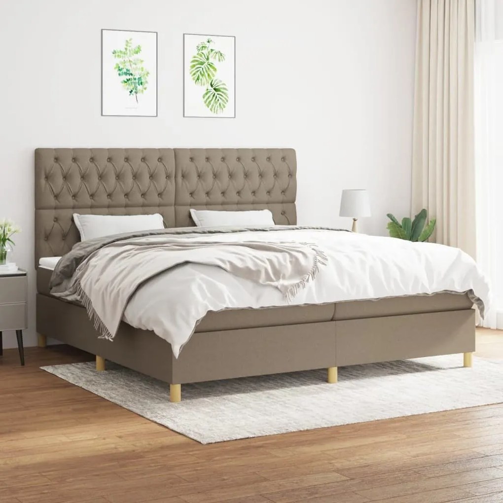 ΚΡΕΒΑΤΙ BOXSPRING ΜΕ ΣΤΡΩΜΑ TAUPE 200X200 ΕΚ. ΥΦΑΣΜΑΤΙΝΟ 3142605