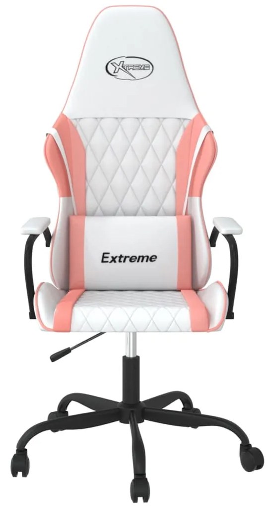 vidaXL Καρέκλα Gaming Λευκό και Ροζ από Συνθετικό Δέρμα