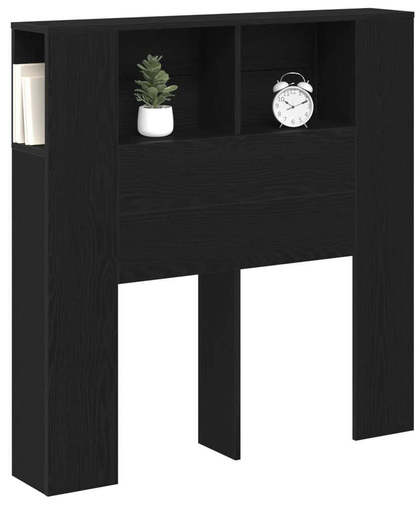 vidaXL Κεφαλάρι Ντουλάπα Μαύρη Δρυς 100x19x104.5 εκ. Φτιαγμένο από Επεξεργασμένο Ξύλο