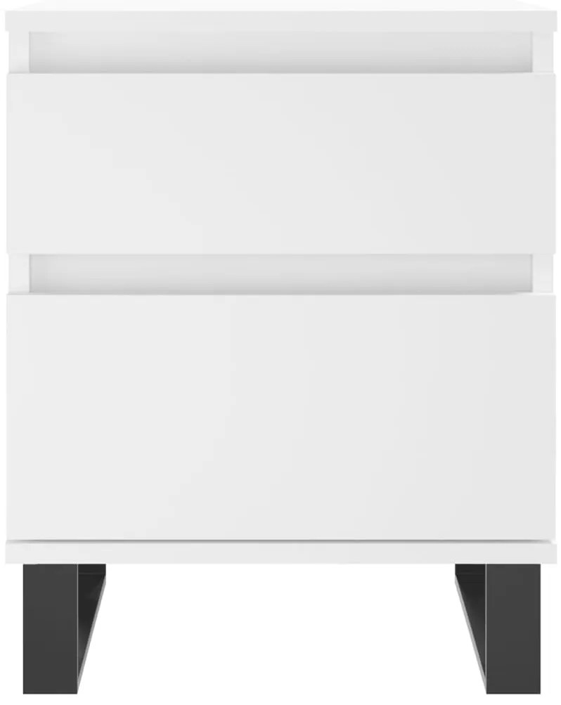 vidaXL Κομοδίνα Λευκά 2 τεμ. 40 x 35 x 50 εκ. από Επεξεργασμένο Ξύλο