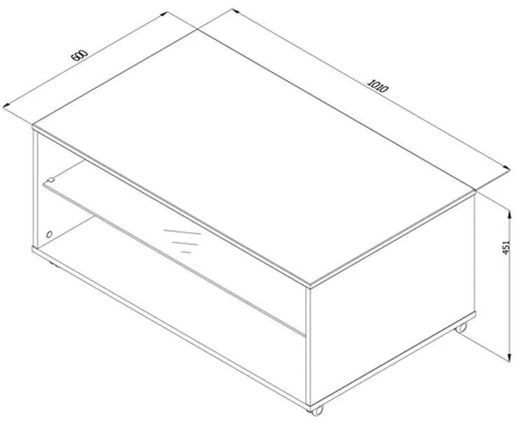 Τραπεζάκι Σαλονιού Norte Artisan Oak - Carbon 101x60x45 εκ. 101x60x45 εκ.