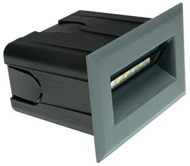 Φωτιστικό Τοίχου Χωνευτό LED 3W IP65 3000K Σκούρο Γκρι Step E323 Zambelis-E323-Μαύρο E323