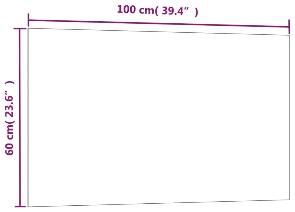 Πίνακας Επιτοίχιος Μαγνητικός Μαύρος 100x60εκ. από Ψημένο Γυαλί - Μαύρο