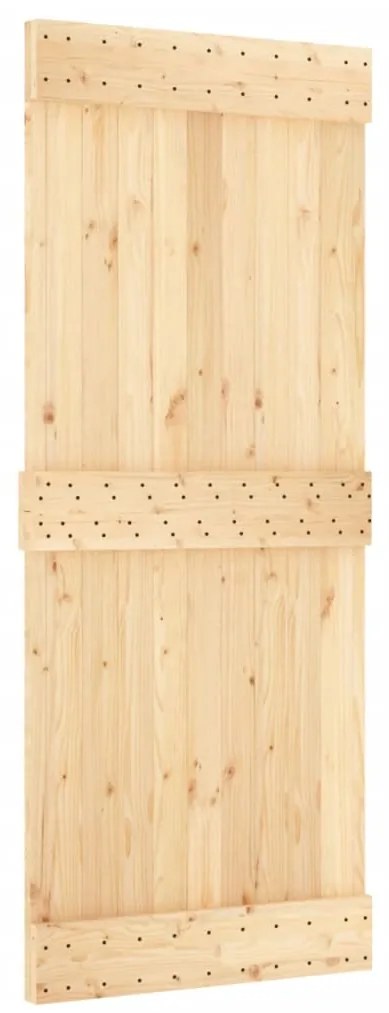 vidaXL Συρόμενη Μεσόπορτα με Μηχανισμό 85 x 210 εκ. Μασίφ Ξύλο Πεύκου