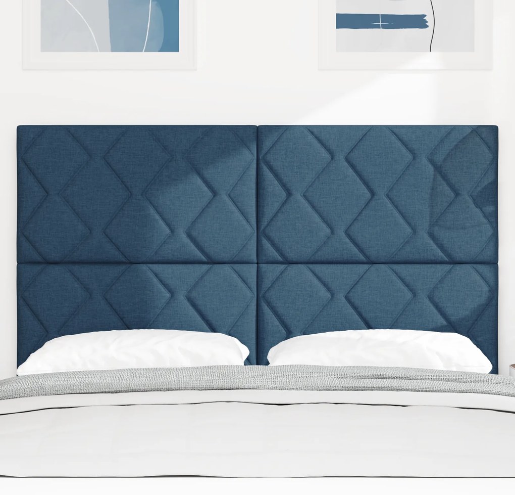 vidaXL Κεφαλάρι με σχέδιο δαχτυλίδια, μπλε, 140 cm, πολυεστέρα