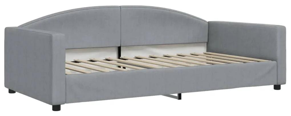 vidaXL Καναπές Κρεβάτι με Στρώμα Ανοιχτό Γκρι 100 x 200 εκ. Υφασμάτινο