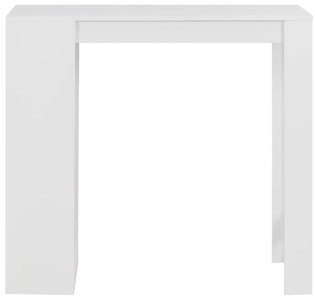 vidaXL Τραπέζι Μπαρ με Ράφια Λευκό 110 x 50 x 103 εκ.