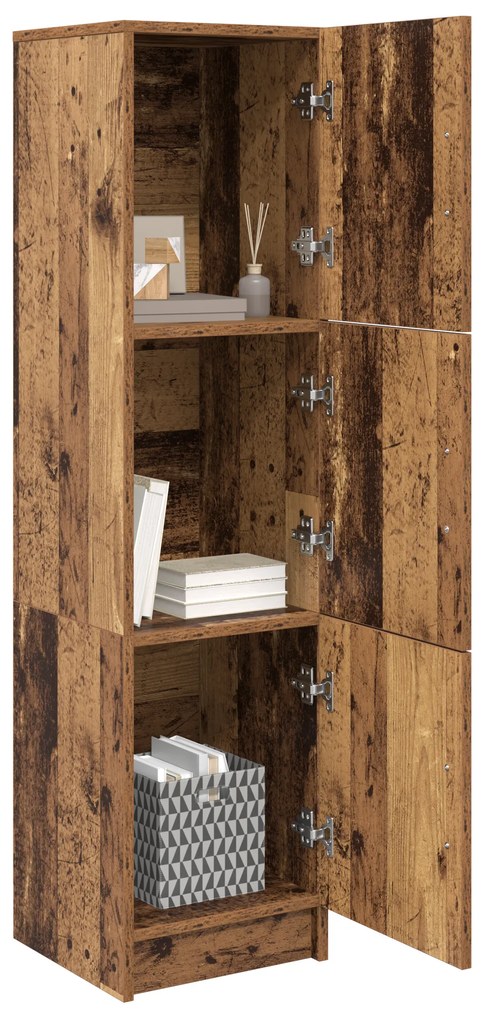 vidaXL Ψηλή Ντουλάπα Παλαιό ξύλο 31,5 x 32 x 124 εκ Επεξεργασμένο ξύλο