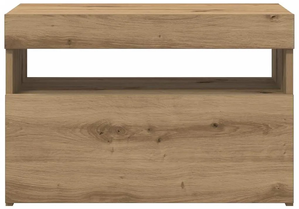 ντουλάπι τηλεόρασης vidaXL με φώτα LED Artisan Oak Κατασκευασμένο ξύλο