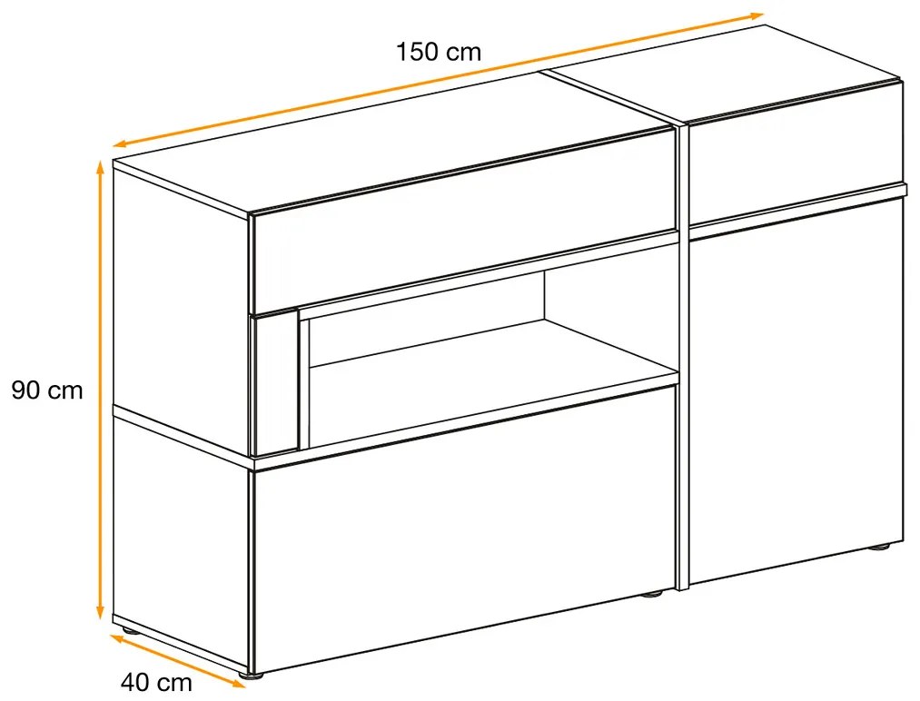 Mixed Μπουφές Λευκός 150x90x45