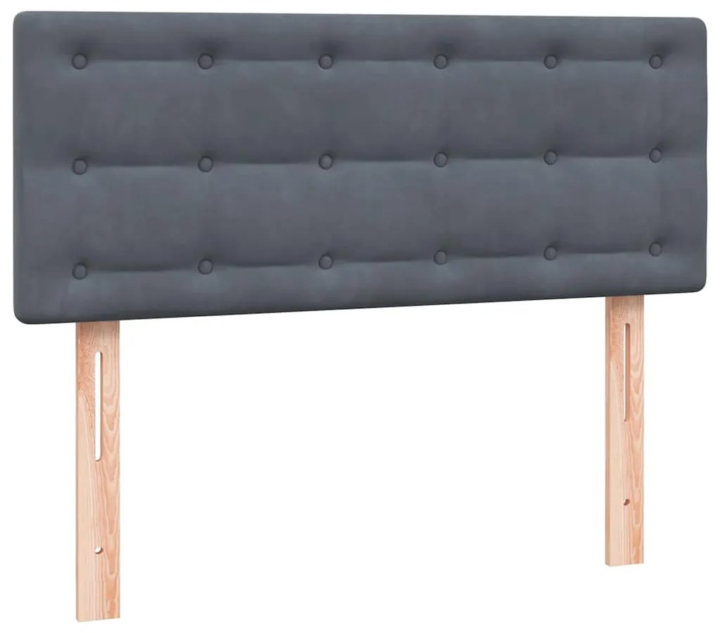 BOX SPRING ΚΡΕΒΑΤΙ ΜΕ ΣΤΡΩΜΑ ΣΚΟΥΡΟ ΓΚΡΙ 120X220 CM ΒΕΛΟΥΔΙΝΟ 3316636