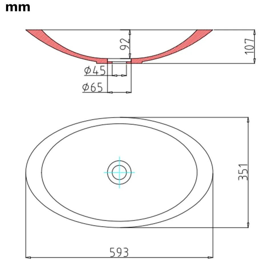 vidaXL Νιπτήρας Λευκός 59,3x35,1x10,7 εκ. Συνθετικός Τεχνητό Μάρμαρο