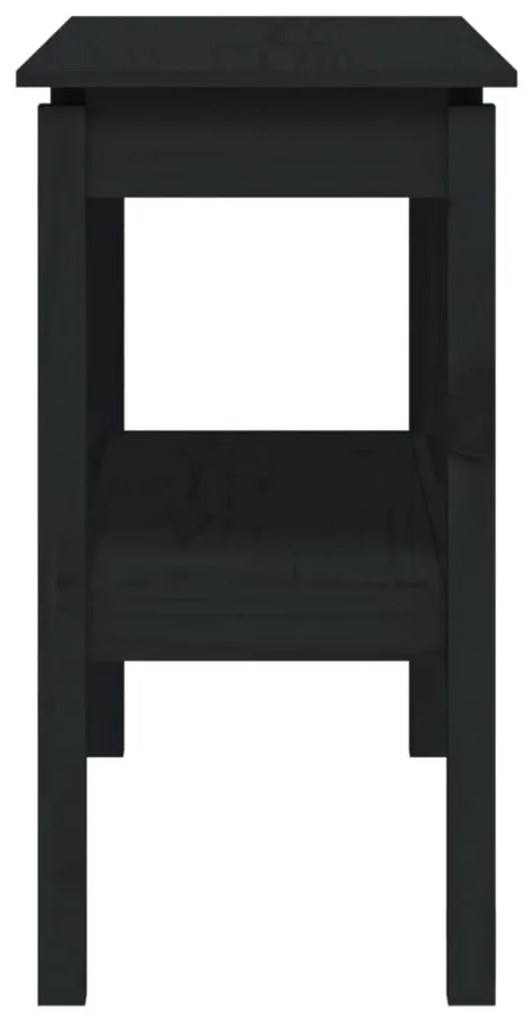 Τραπέζι Κονσόλα Μαύρος 110 x 40 x 75 εκ. από Μασίφ Ξύλο Πεύκου - Μαύρο