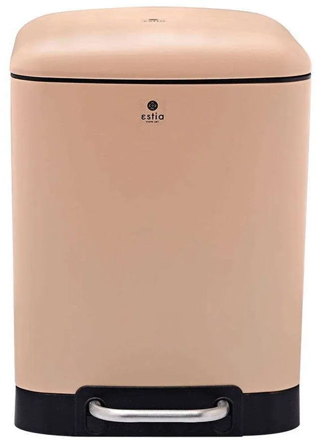 Κάδος Απορριμμάτων Soft Close 02-15145 26,5x25,5x41,8cm 6Lt Beige Estia 6lt Metal