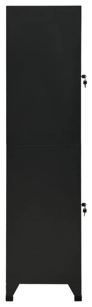 Φοριαμός Μαύρος 38 x 45 x 180 εκ. Ατσάλινος - Μαύρο