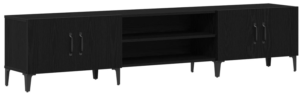 vidaXL Ντουλάπα Τηλεόρασης Μαύρο Δρυς 180x31,5x40 εκ Επεξεργασμένο Ξύλο