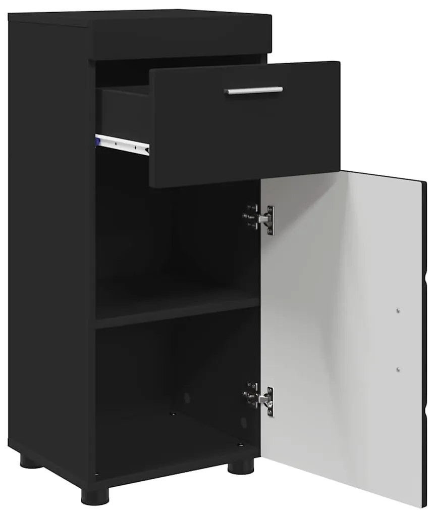 vidaXL Ντουλάπι Μπάνιου με αποθήκευση TULUM Μαύρο 37 x 31.5 x 82 εκ
