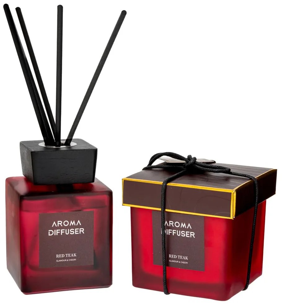Σετ Αρωματικά Στικ 100ml & Αρωματικό Κερί Red Teak 200gr iliadis 90044