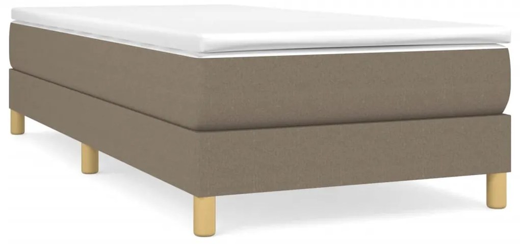 vidaXL Κρεβάτι Boxspring με Στρώμα Taupe 90x190 εκ.Υφασμάτινο