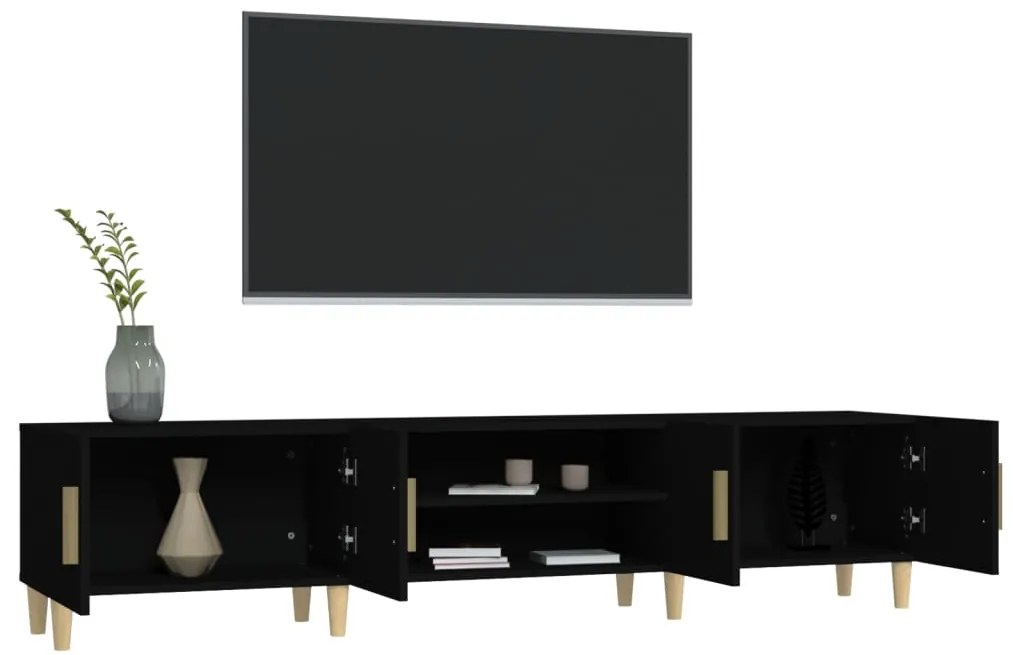 vidaXL Έπιπλο Τηλεόρασης Μαύρο 180x31,5x40 εκ. Επεξεργασμένο Ξύλο