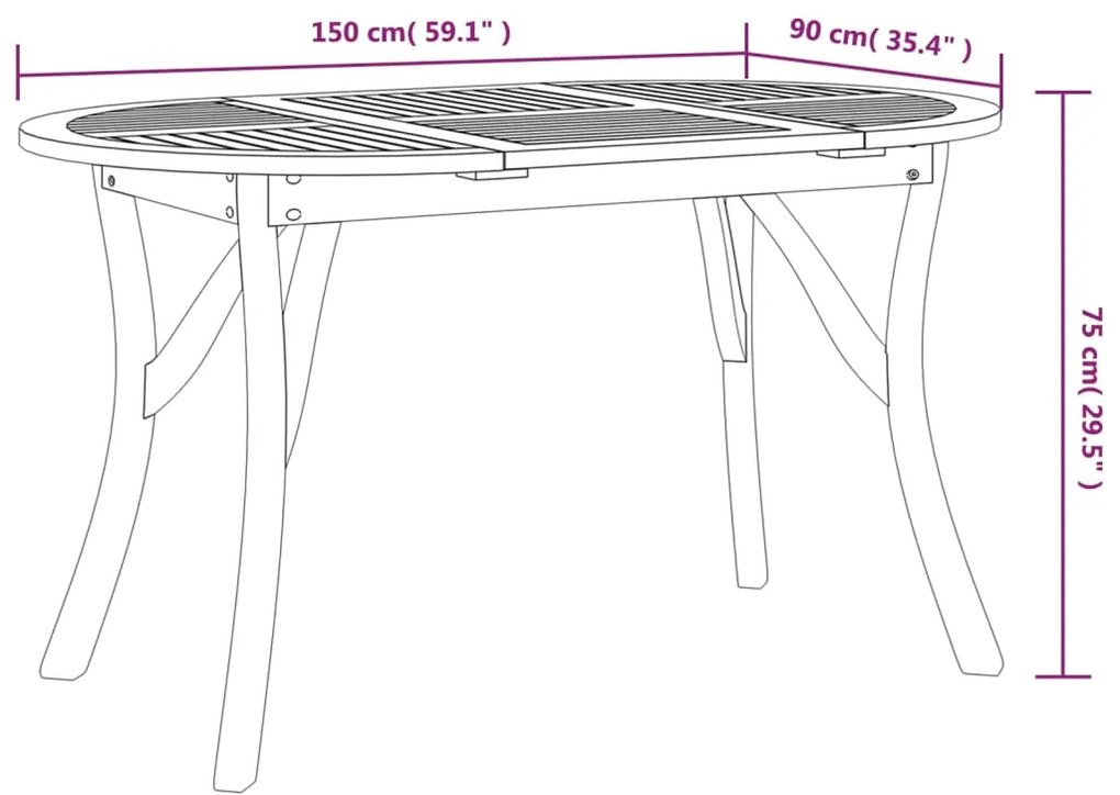 ΤΡΑΠΕΖΙ ΚΗΠΟΥ 150 X 90 X 75 ΕΚ. ΑΠΟ ΜΑΣΙΦ ΞΥΛΟ ΑΚΑΚΙΑΣ 363306