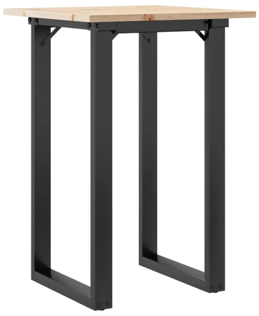vidaXL Τραπέζι Τραπεζαρίας Πλαίσιο Ο50x50x75εκ Μασίφ Πεύκο/Ατσάλι