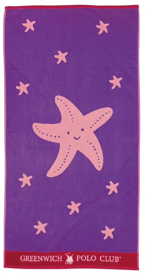 Πετσέτα Θαλάσσης Παιδική 3898 Pink-Purple Greenwich Polo Club Beach 70x140cm 100% Βαμβάκι