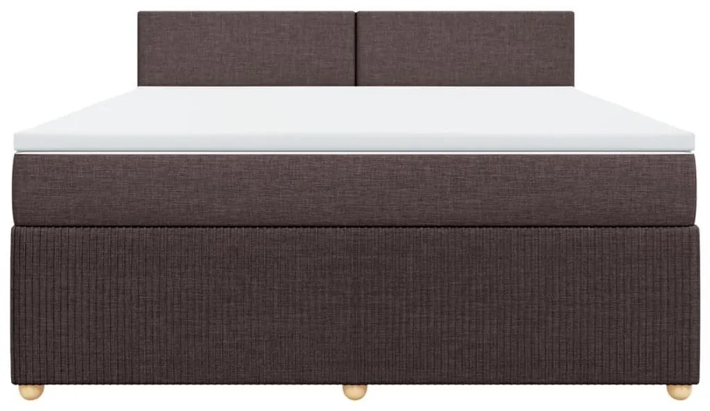 Κρεβάτι Boxspring με Στρώμα Σκούρο Καφέ 180x200 εκ Υφασμάτινο - Καφέ